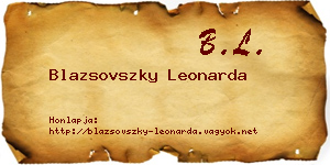 Blazsovszky Leonarda névjegykártya